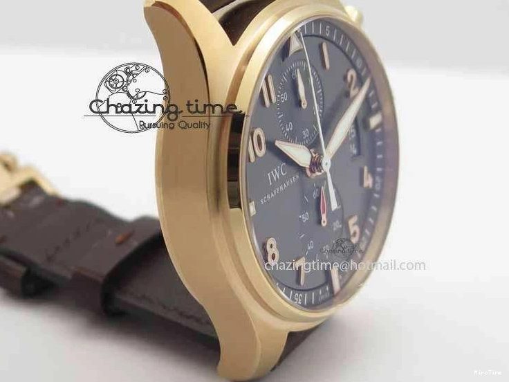 MIROTIME 0725 Pilot Chrono RG 3878 V6F Best Edition Gray Dial On Brown Leather Strap A Contemporary 7254